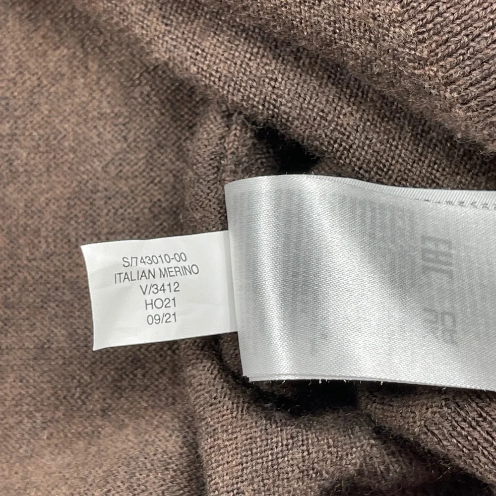 Banana Republic‎ Quarter Zip Mens XXL Brown Italian Merino Wool Baruffa Sweater